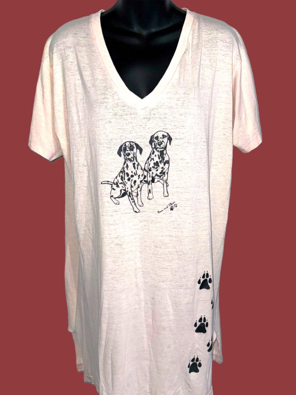 Vintage Dalmatian Pajama Slip Dress Size Women's Large Jerzees by Russel